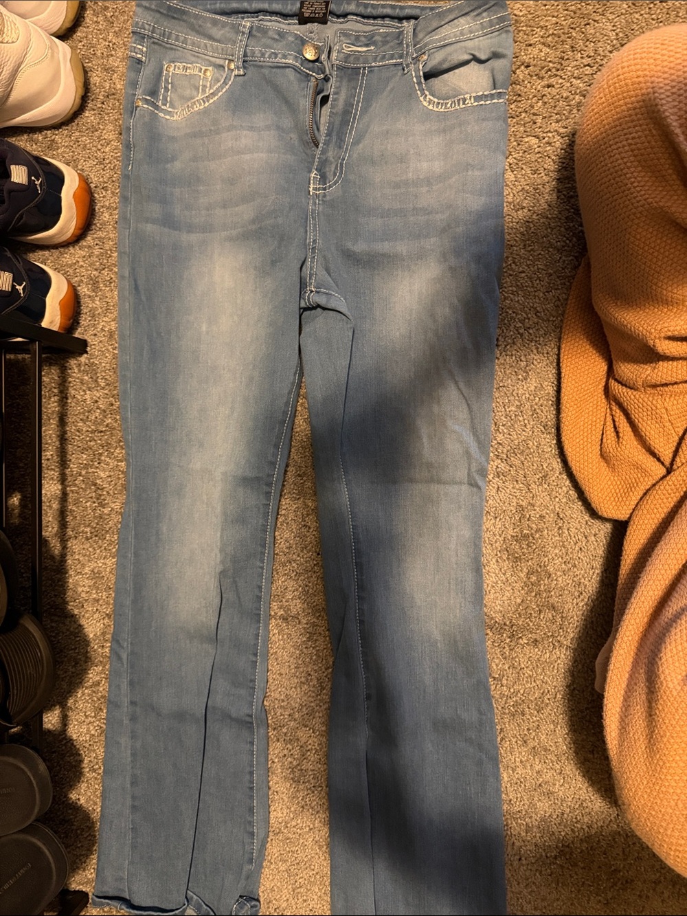 Light Blue Women's Jeans - Casual Stretch Denim - Picture 1 of 3